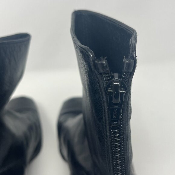 Stuart Weitzman ankle boots 10B black leather square toe y2k 90s - Picture 11 of 16